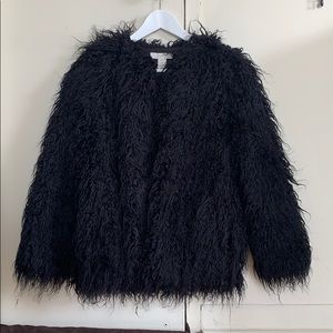 faux fur black H&M jacket XS - worn once